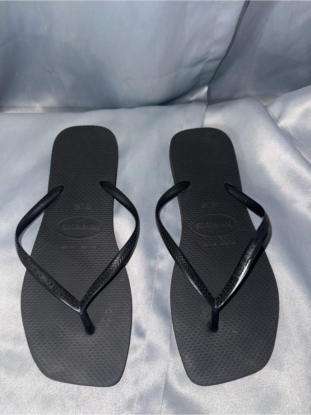 Havaianas Women's Black Flip Flop Sandals square toe